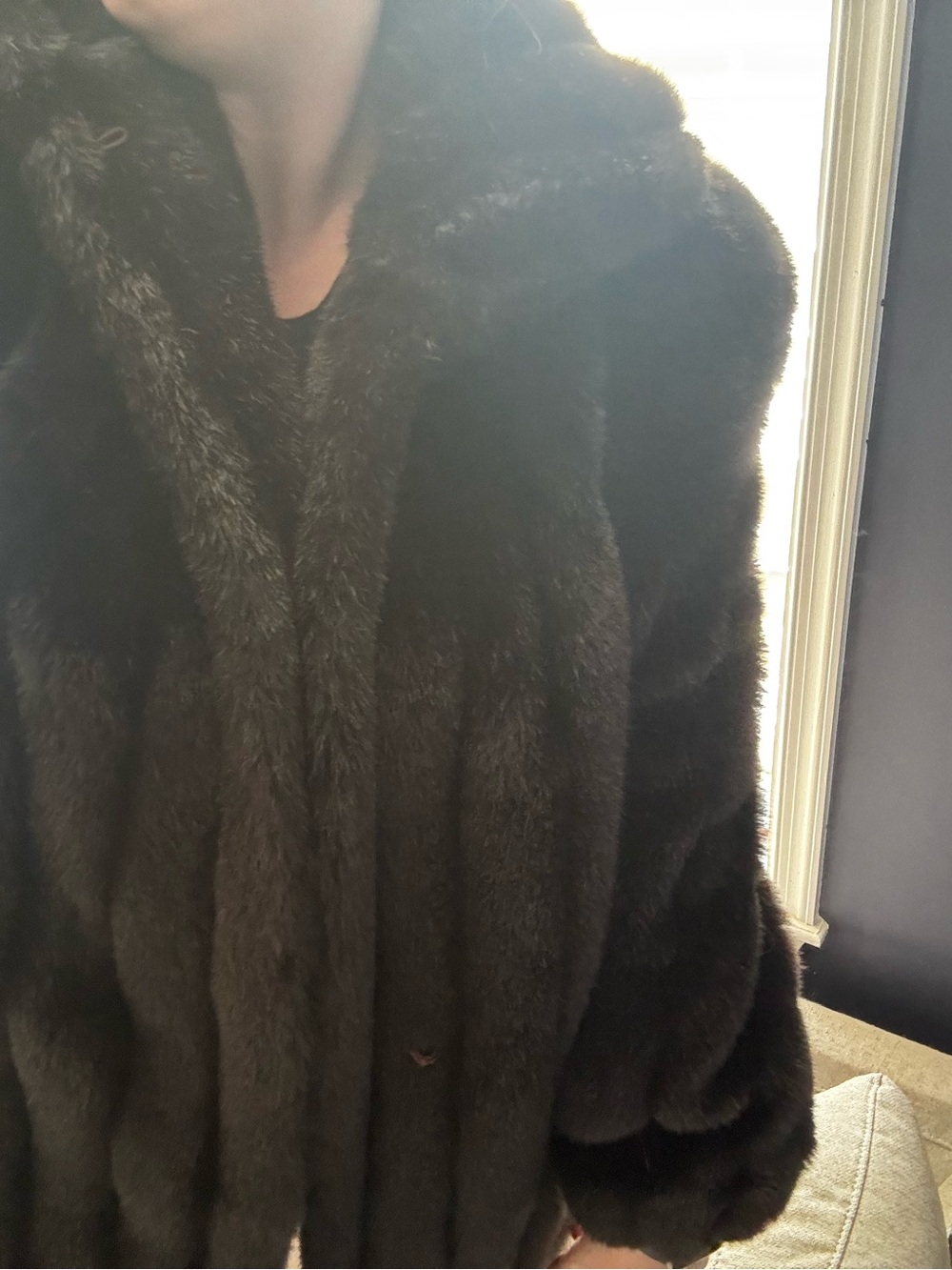 JORDACHE MOB WIFE Faux Fur Winter Jacket Old Money Button Front - Picture 11 of 11